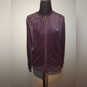 Y2K Vintage Women’s Fila Velour Full Zip Jacket Light Purple Color